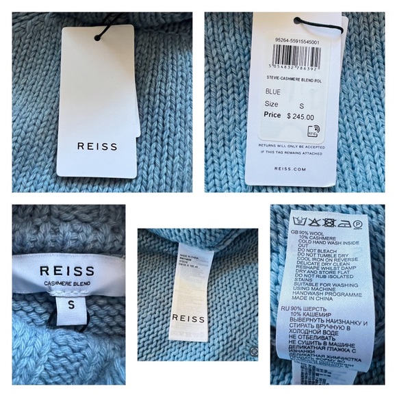 New! REISS London “Stevie” Wool Cashmere Blend Relaxed Sweater - Picture 11 of 11